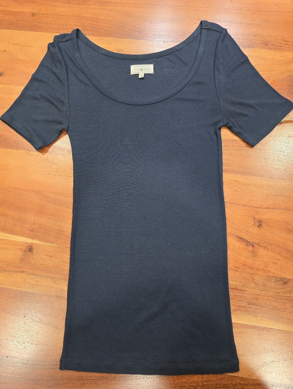 Lou & Grey Navy Scoop Neck Short Sleeve Top